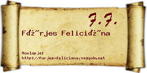 Fürjes Feliciána névjegykártya
